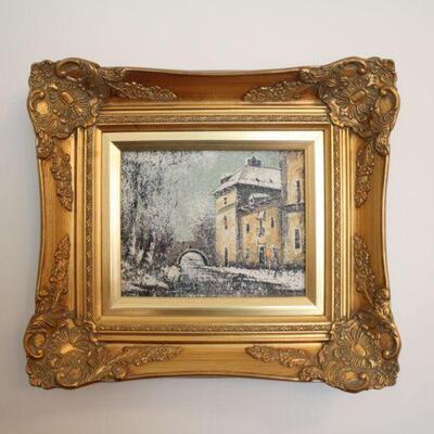 Lot #80: Museum Framed French Oil Painting on Canvas 