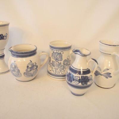 Lot #89: Vintage Blue and White Pottery Lot Made in Czech Republic 