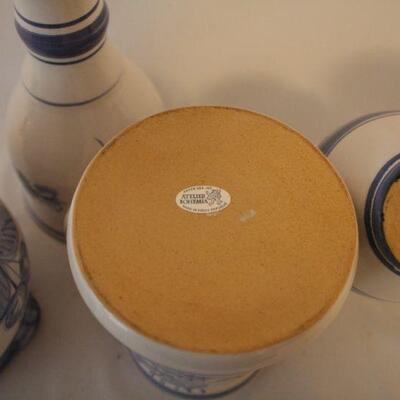 Lot #89: Vintage Blue and White Pottery Lot Made in Czech Republic 