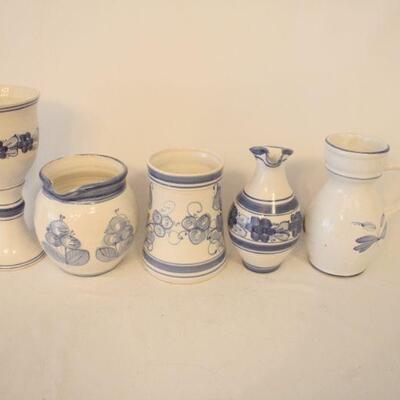 Lot #89: Vintage Blue and White Pottery Lot Made in Czech Republic 