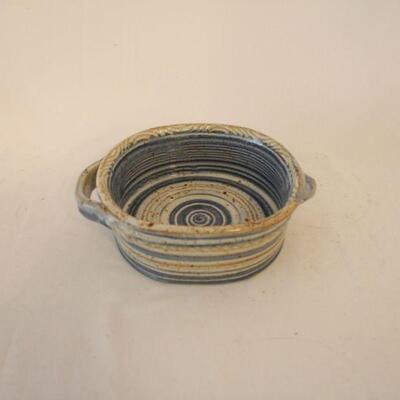 Lot #91: Handmade Blue and Brown Pottery Bowl 