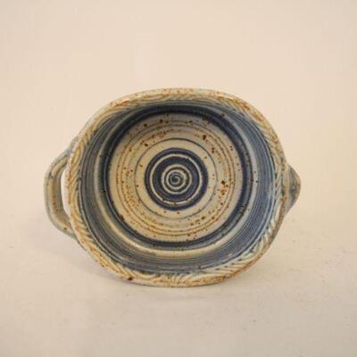 Lot #91: Handmade Blue and Brown Pottery Bowl 