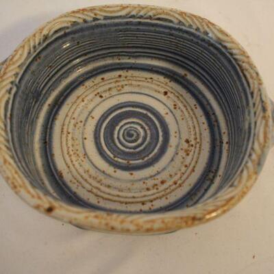 Lot #91: Handmade Blue and Brown Pottery Bowl 