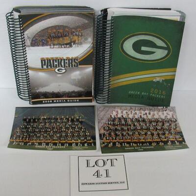 Green Bay Packers 2008 & 2016 Media Guides and 1987 & 1992 Team Photos