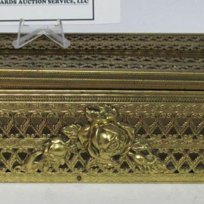 Vintge Pierced Metal Kleenex Holder