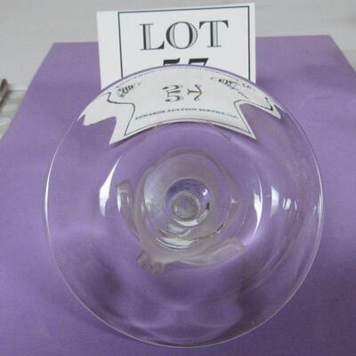 Pretty Glass Bird Perched on Ring Tray Dish