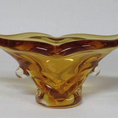 MCM Heavy Amber Bowl or Dish 