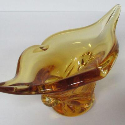 MCM Heavy Amber Bowl or Dish 