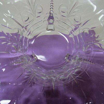 Beautiful Large Heisey Empress Dolphin Foot Bowl With Fancy Cutting