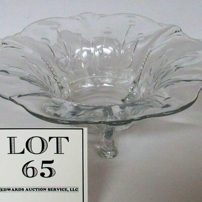 Beautiful Large Heisey Empress Dolphin Foot Bowl With Fancy Cutting