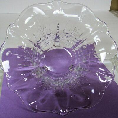 Beautiful Large Heisey Empress Dolphin Foot Bowl With Fancy Cutting