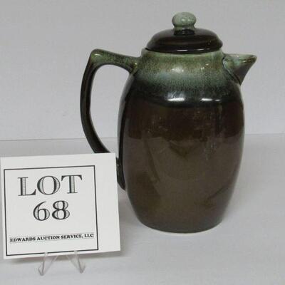 Pfaltzghraff Coffee Pot Green Brown Drip Glaze 