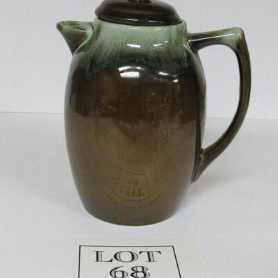 Pfaltzghraff Coffee Pot Green Brown Drip Glaze 