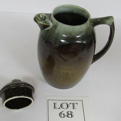Pfaltzghraff Coffee Pot Green Brown Drip Glaze 