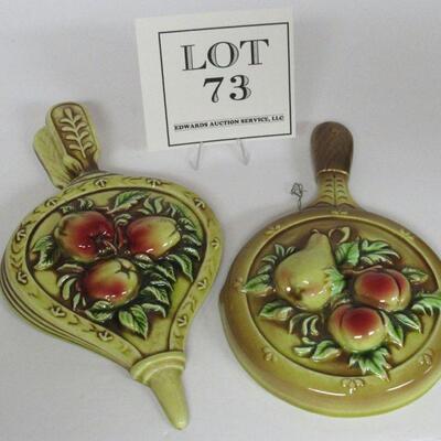 2 Vintage Matching Lefton Kitchen Wall Plaques