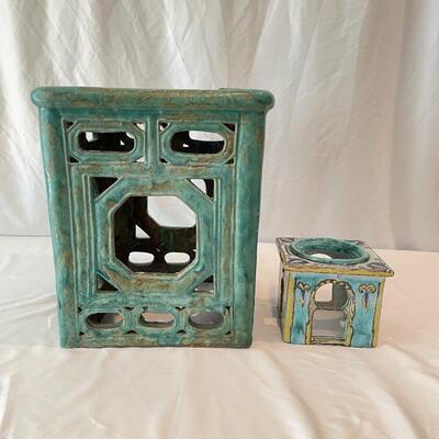 Lot 61 - Asian Garden Stool & Plant Stand