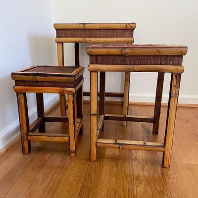 Lot 63 - Bamboo Style Nesting Tables