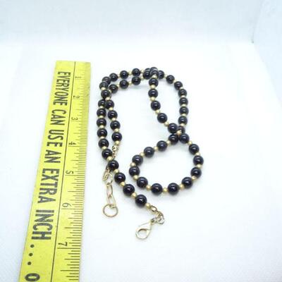 Black & Gold Beaded Necklace 