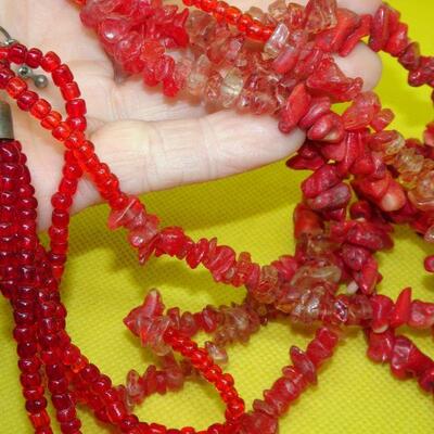 Red Beaded Necklace 