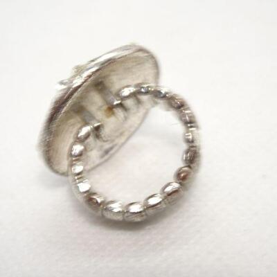 Silver tone Adjustable Soccer Ball Ring 
