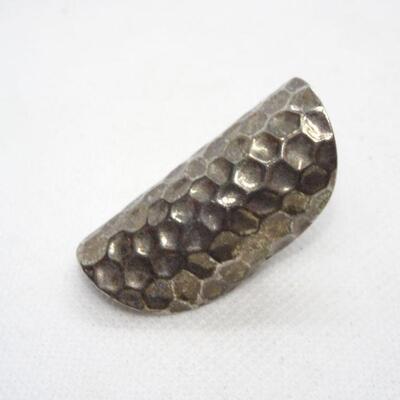 Hammered Silver Tone Adjustable Ring 