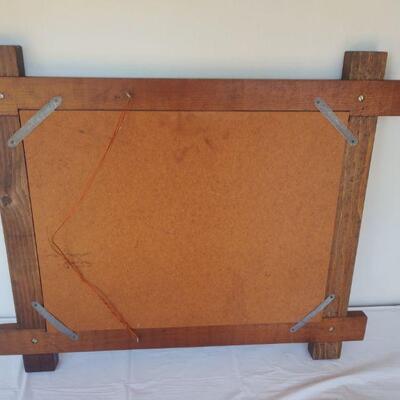 Rustic Wooden Frame Wall Mirror 