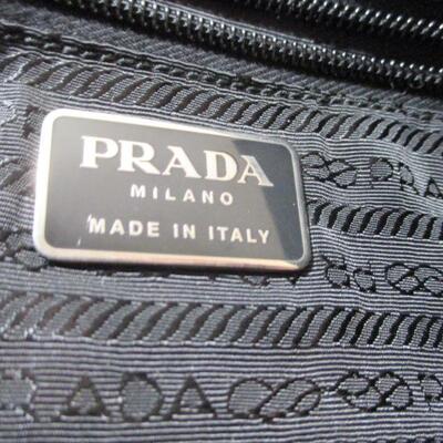 Black Canvas and leather Prada Handbag
