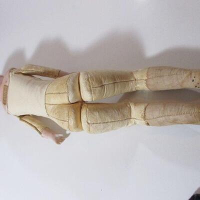 Antique Leather Body Doll  Made in Germany  For Repair 