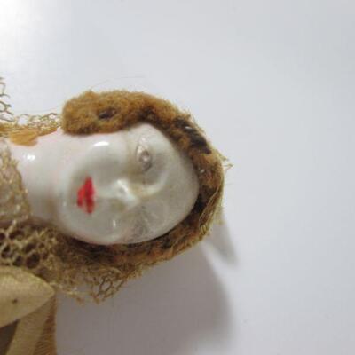 Bisque Antique Head with Straw Body Doll 1900's 7