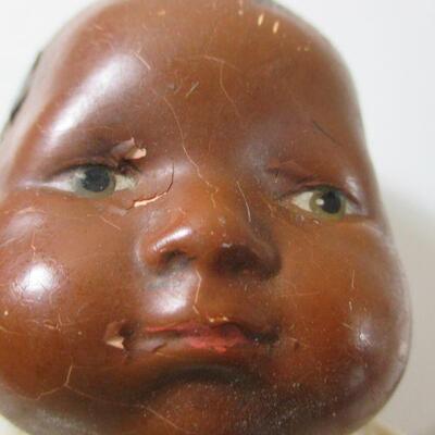 Black Baby Doll 1920's Bye Lo Baby style need repair paint chipping 12