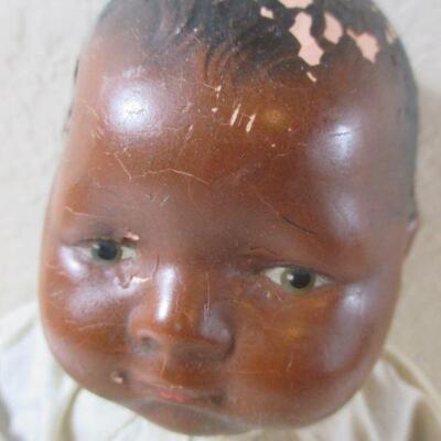 Black Baby Doll 1920's Bye Lo Baby style need repair paint chipping 12
