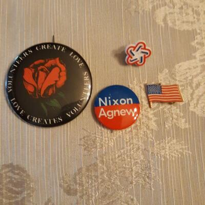 Nixon Campaign Button and other pins