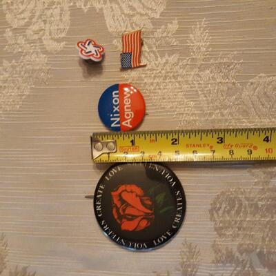Nixon Campaign Button and other pins