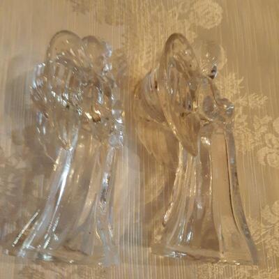 Glass Angel Candleholders