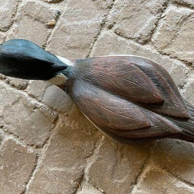 Hand Carved SIGNED Malatesta Male Wood Duck Drake Decoy