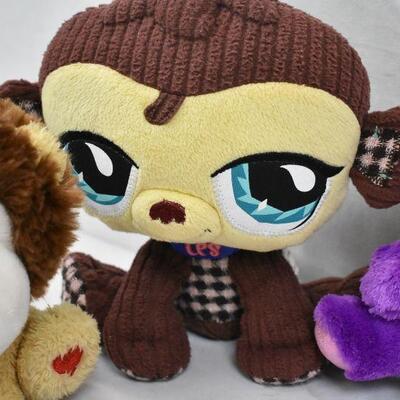 7pc Stuffies: 4 Beanie Boos, 1 Littlest Pet Shop, 1 Sock Monkey, 1 Kellytoy