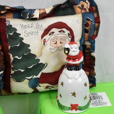 9pc Christmas: Ornaments, Bell, Pillow, & more!