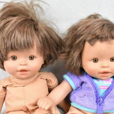 2 Dolls. Brown Hair Brown Eyes