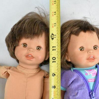 2 Dolls. Brown Hair Brown Eyes