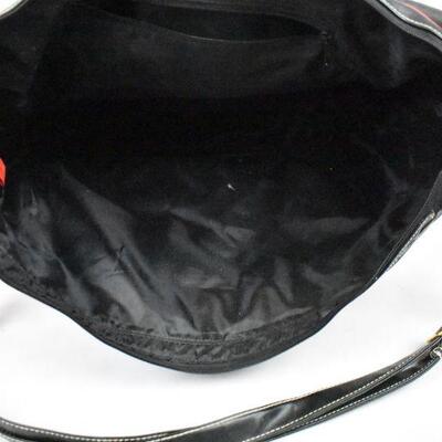Large Red and Black Purse/Laptop Bag/Messenger Bag, Crossbody Adjustable Strap