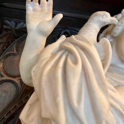 Victorian Hand Carved White Marble Child Figure