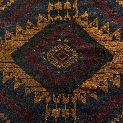 Vintage Hand Crafted Persian Rug Diamond Shaped Gul 35X50