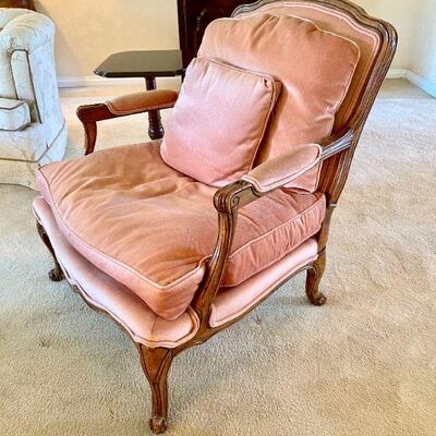 Lot 3  Bergere Chair Rose Color Fabric 