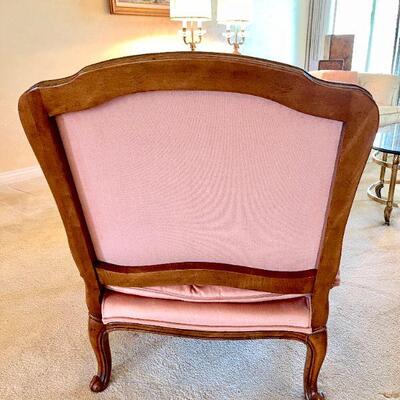 Lot 3  Bergere Chair Rose Color Fabric 