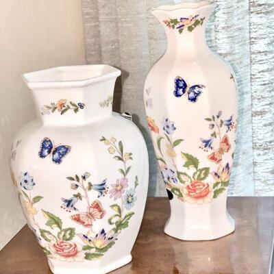 Lot 13  Ansley Fine China Chatsworth Vases Made in England