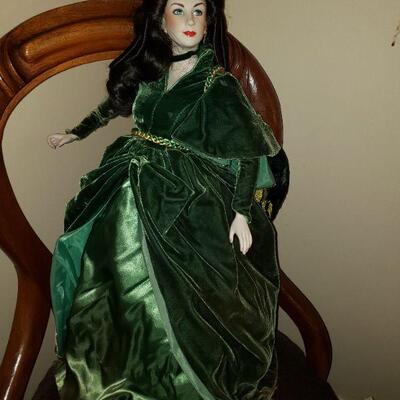 Scarlet o'hara doll dress made from curtains
