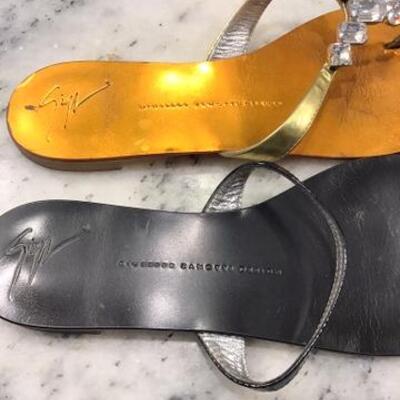 C138 - 2 Pairs Giuseppe Zanotti Design Jeweled Sandals w/ dustbag