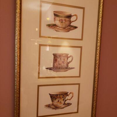 Two prints of tea cups