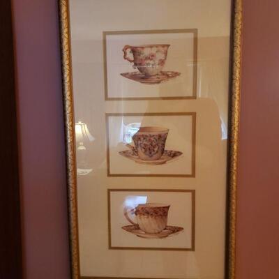 Two prints of tea cups
