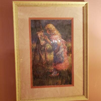 Print of girl painting 